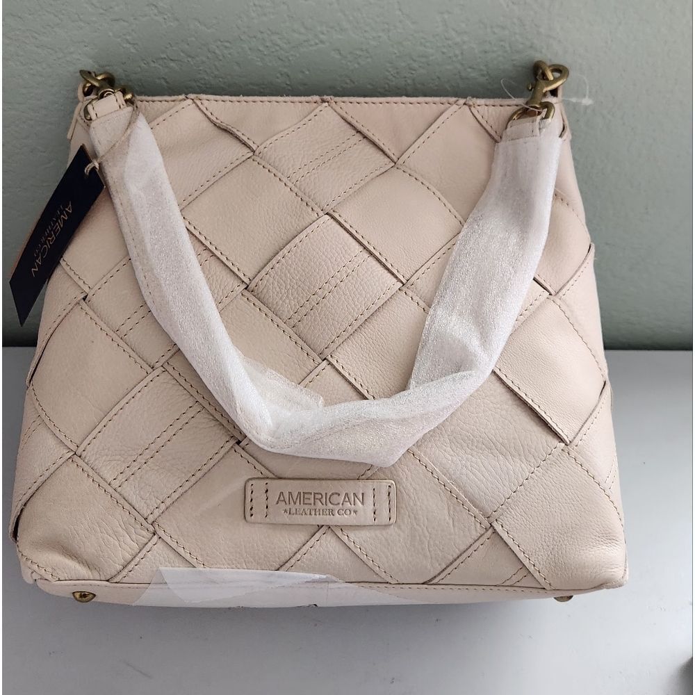 American Leather CO Woven Leather Hobo